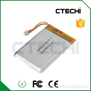 lipo battery with PCM 3.7V 250mah li ion battery